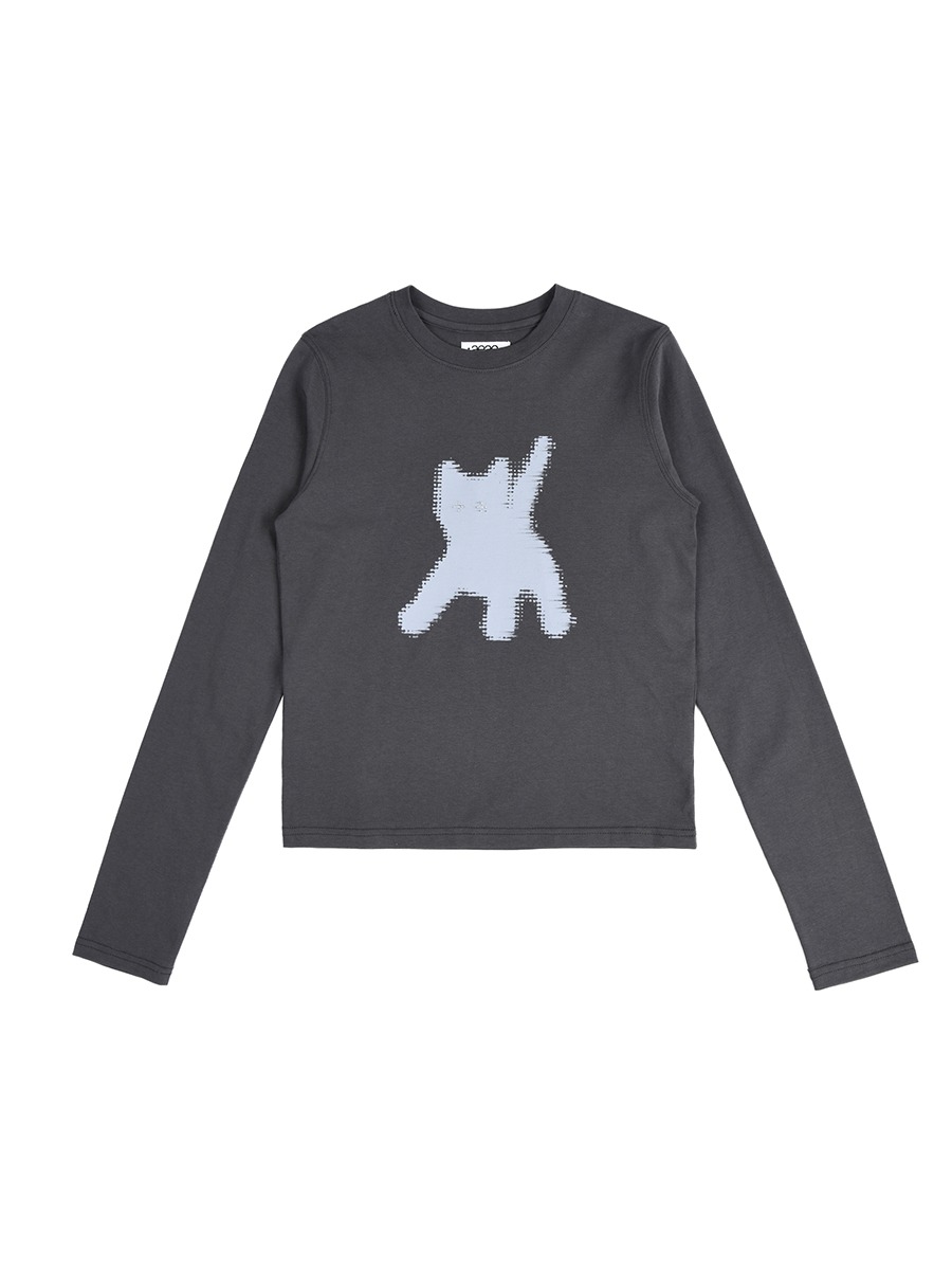 [aeae] FLASHED CATS EYE L/S - CHARCOAL