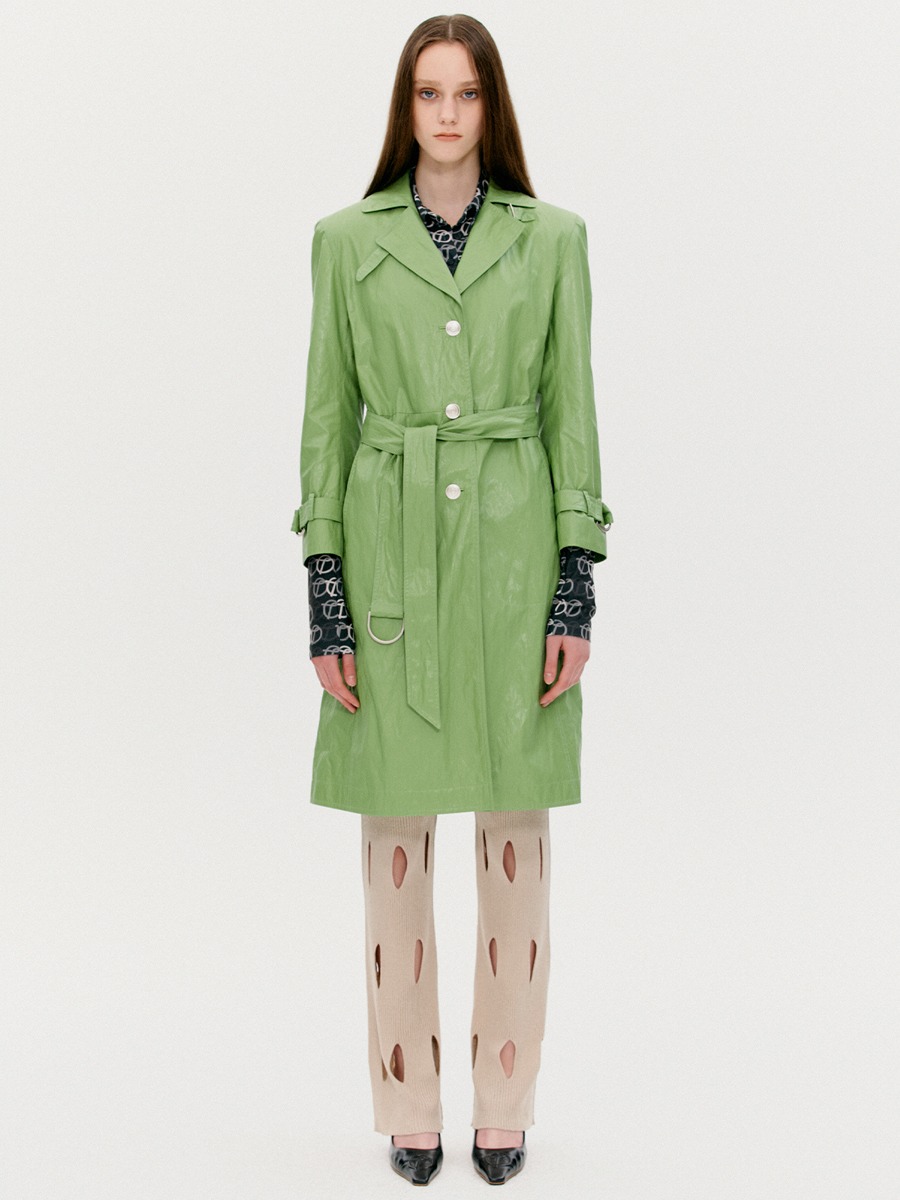 [TheOpen Product] AIR WASHED TRENCH COAT - GREEN