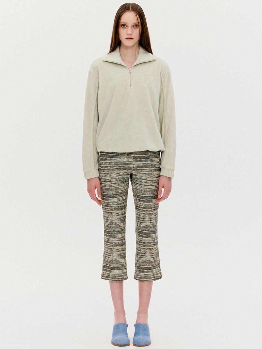 [TheOpen Product] PRINTED FITTED MID LENGTH PANTS - KHAKI