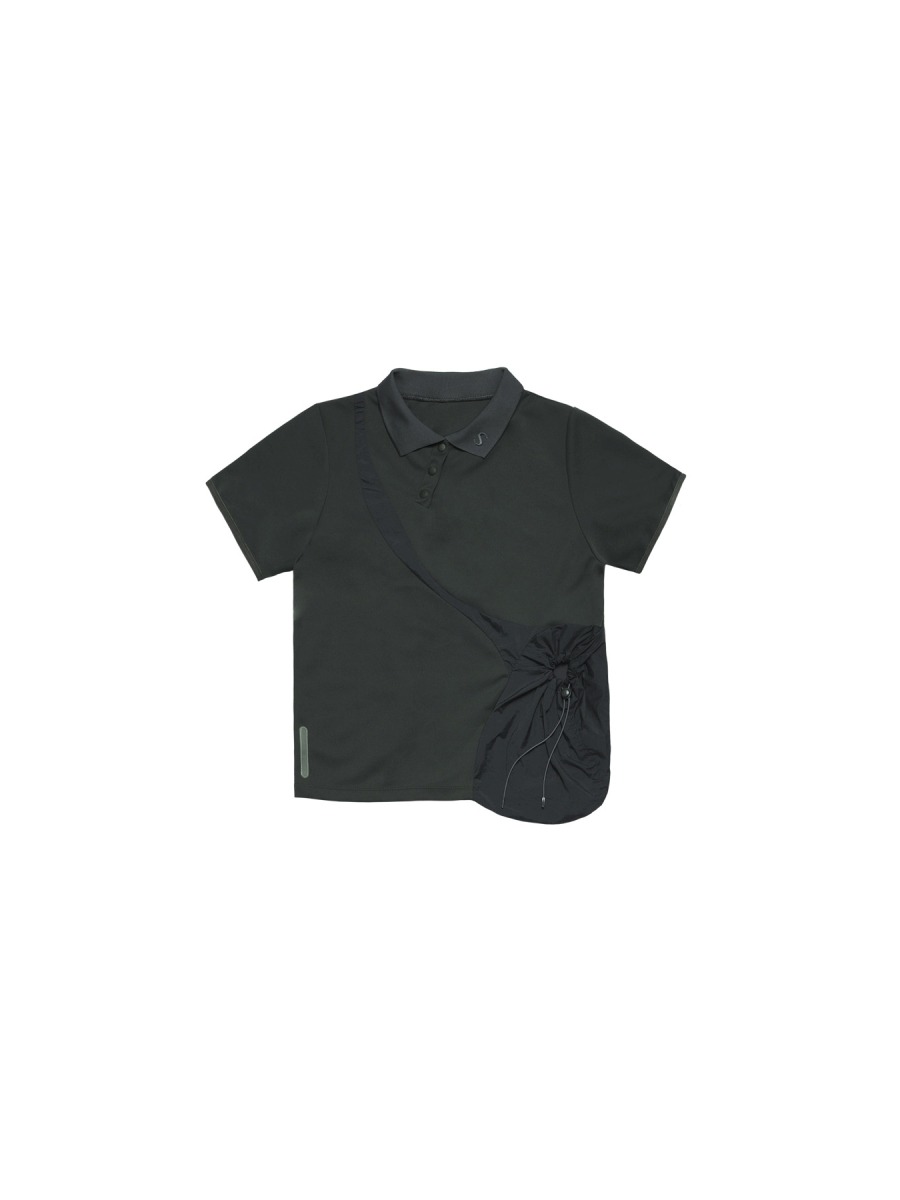 [OJOS] String Hole Pk - T - Charcoal