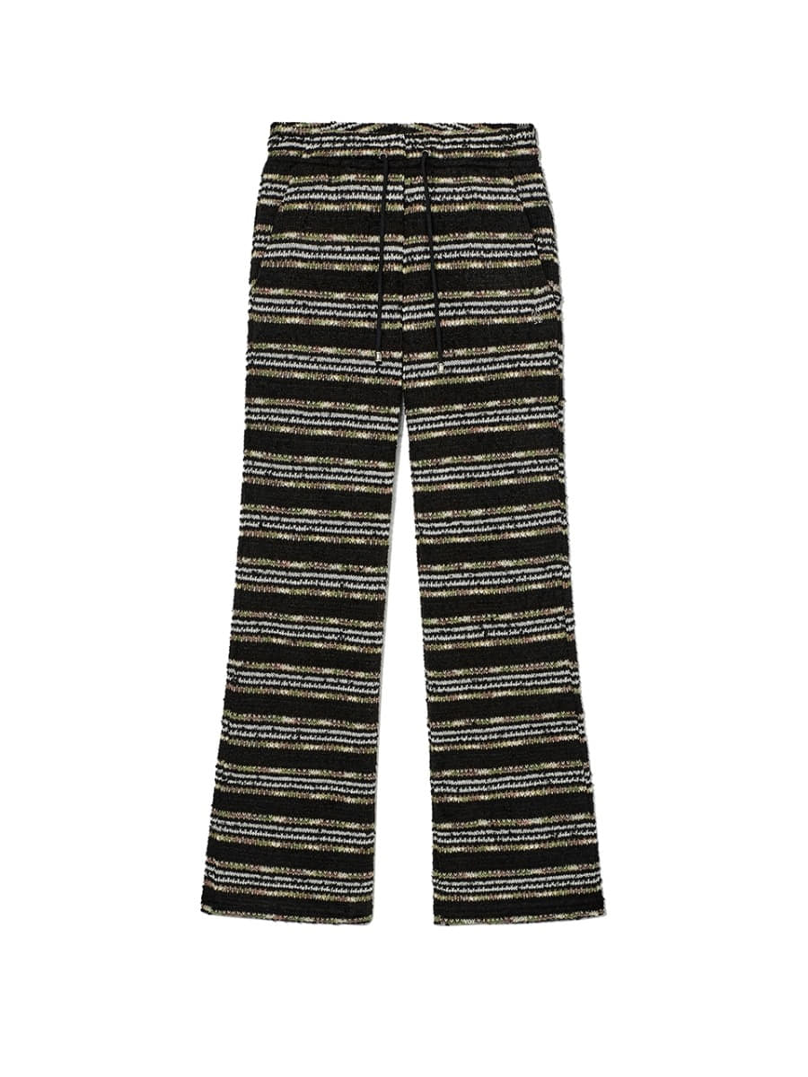 [KIJUN] Striped Knit Pants - Black Stripe