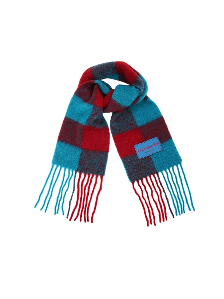 [Andersson Bell] (ESSENTIAL) BILLY NEW CHECK SCARF aaa324u / RED