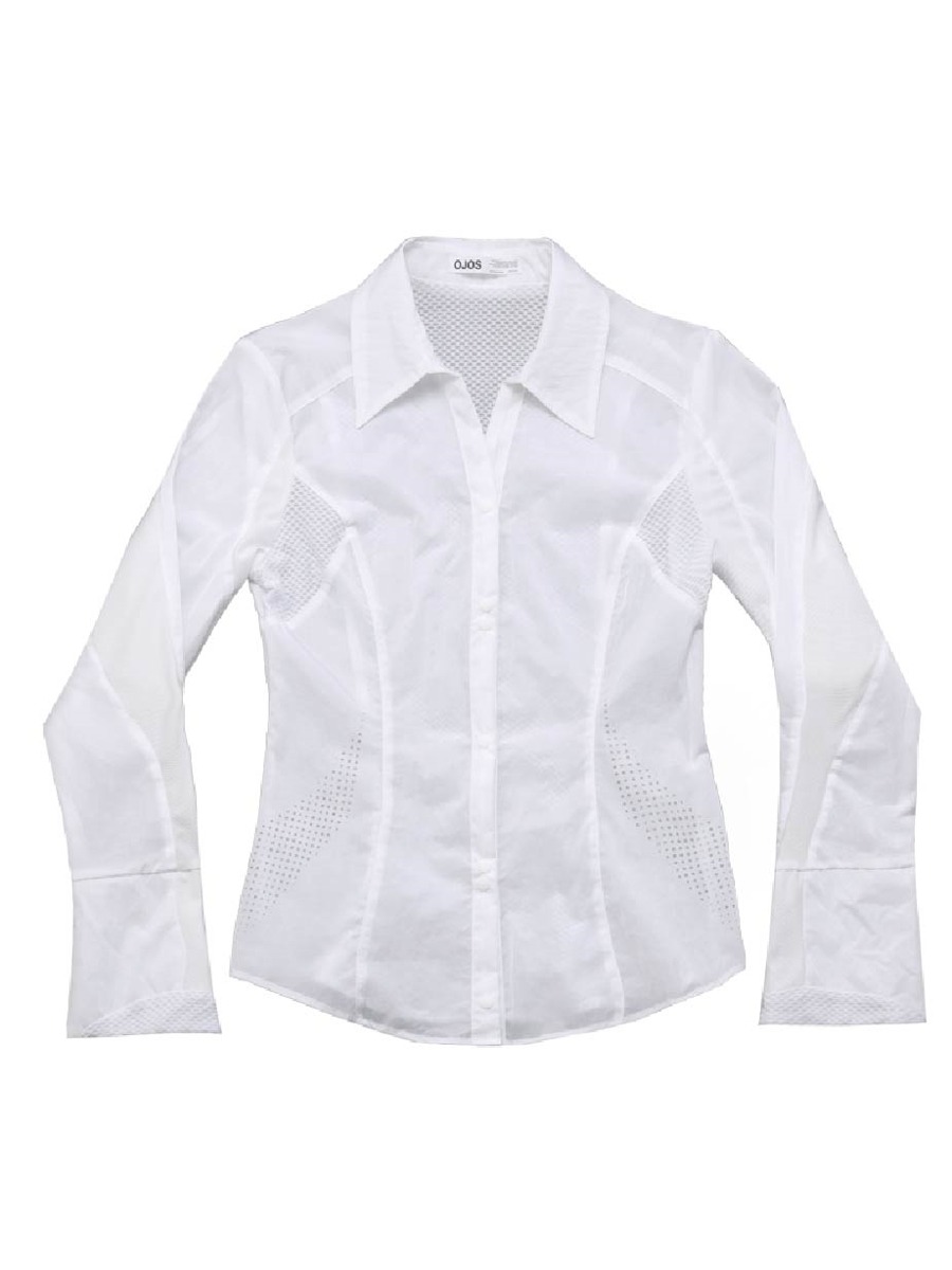 [OJOS] Airy Double Snap Shirt - White