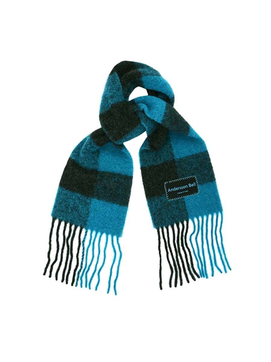 [Andersson Bell] (ESSENTIAL) BILLY NEW CHECK SCARF aaa324u / BLACK