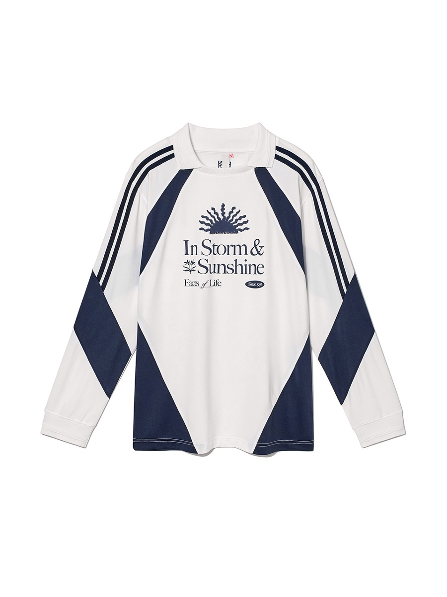 [KIJUN] Sunshine Football T-Shirt UNISEX - Off-White/ Navy