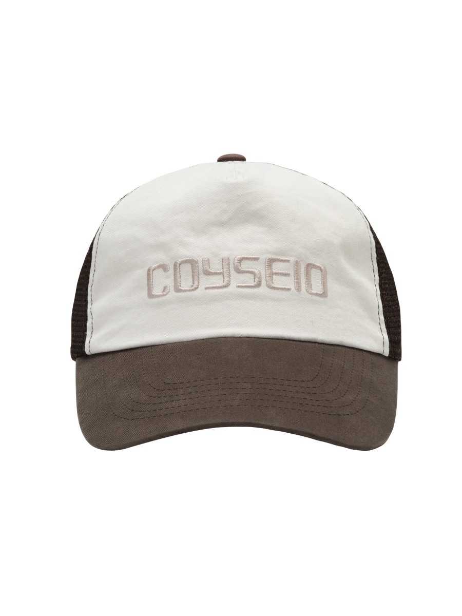 [COYSEIO] LOGO MESH CAP - BROWN