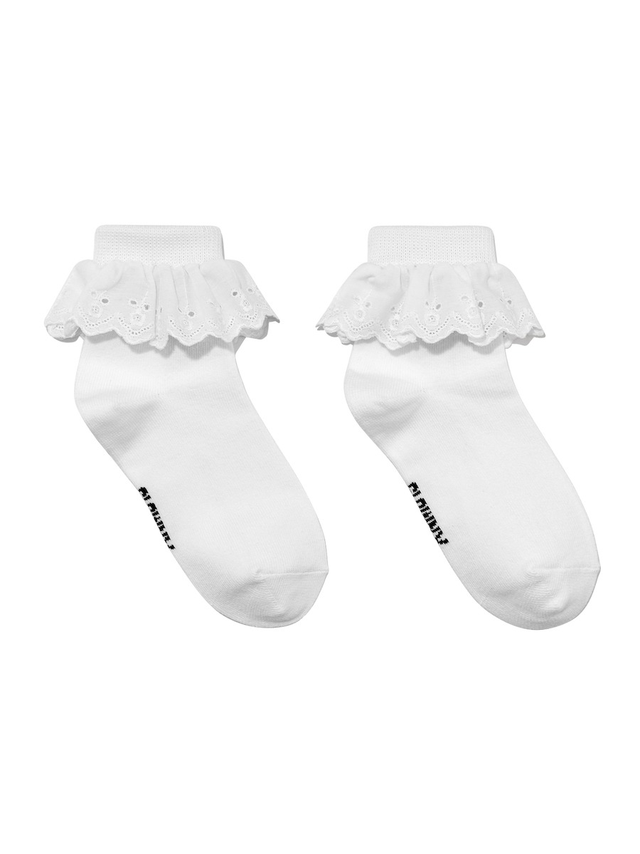 [GLOWNY] GIRLFRIEND LACE RUFFLE SOCKS - WHITE
