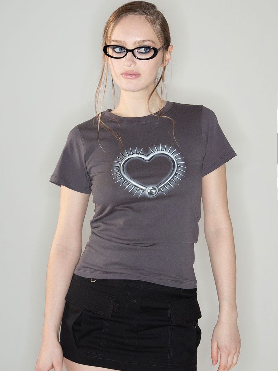 [2000 ARCHIVES] SPIKE HEART T SHIRTS - BLACK