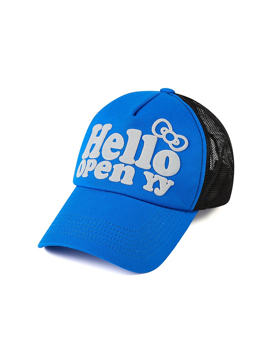 [OPEN YY] HELLO KITTY X YY HELLO TRUCKER CAP - BLUE