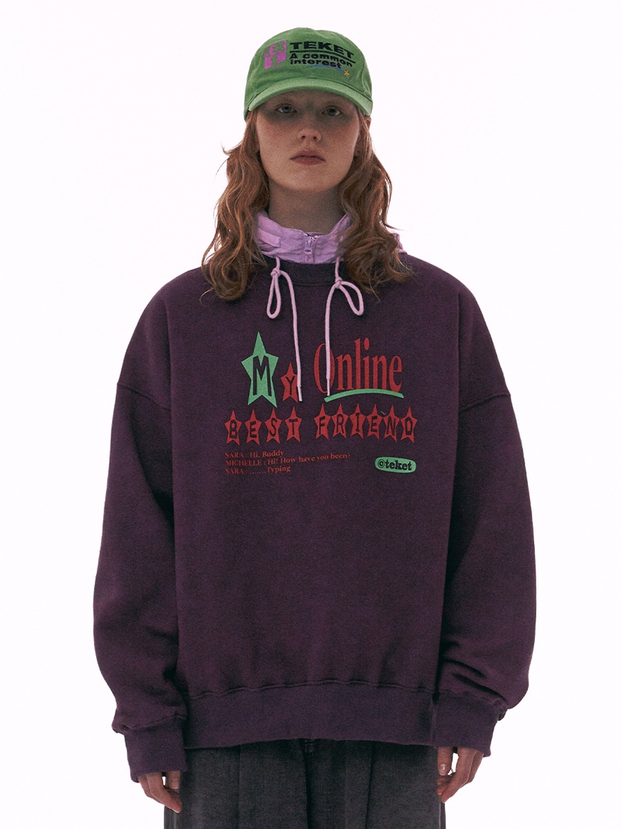 [teket] Online Friend Sweatshirt - Purple