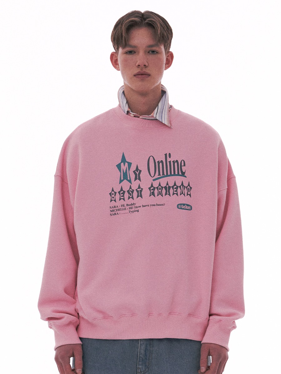 [teket] Online Friend Sweatshirt - Pink