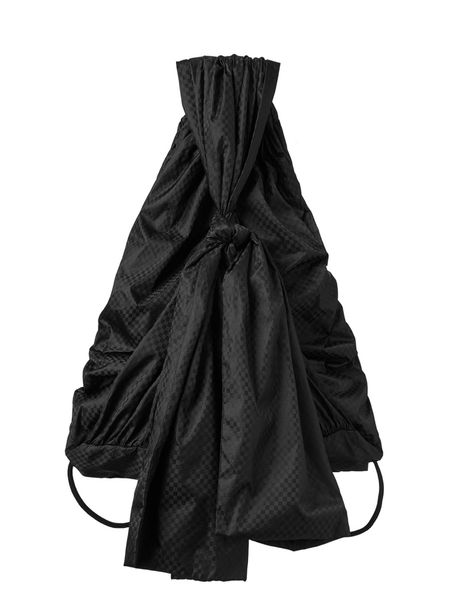 [TheOpen Product] CHECK KNOTTED DRAWSTRING BAG - BLACK