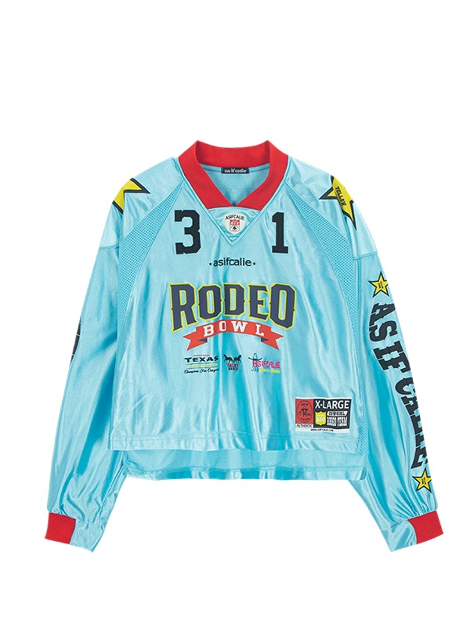 [as if CALIE] RODEO CROP FOOTBALL JERSEY - SKYBLUE