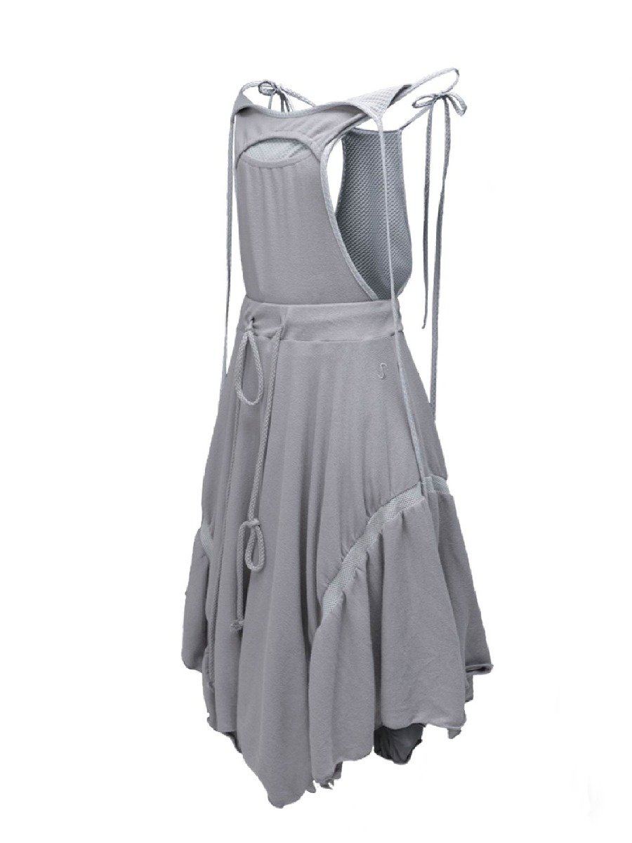 [OJOS] Overall Flare Skirt  - Grey