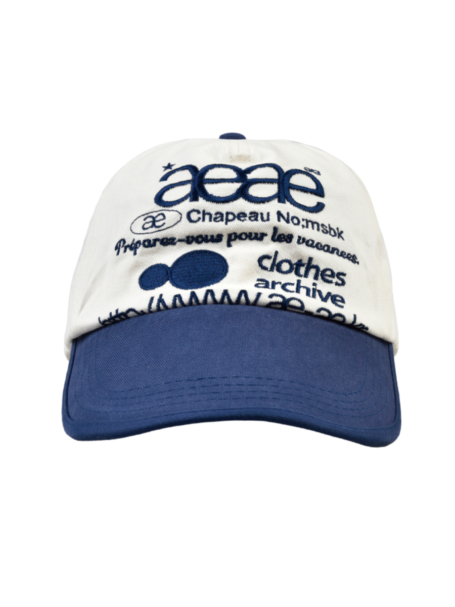 [aeae] WEB LOGO TWO TONE BALL CAP - WHITE/BLUE