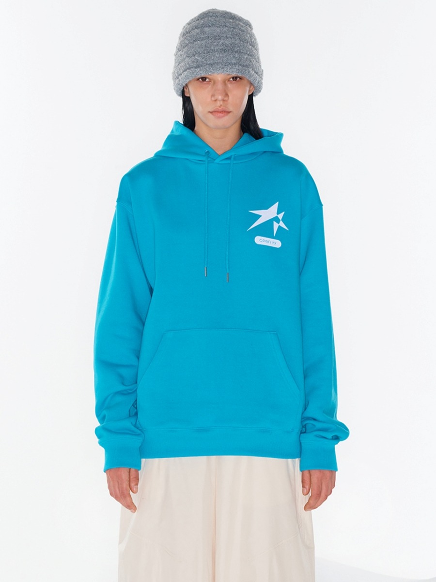 [OPEN YY] MOUNTAIN GRAPHIC HOODIE - BLUE