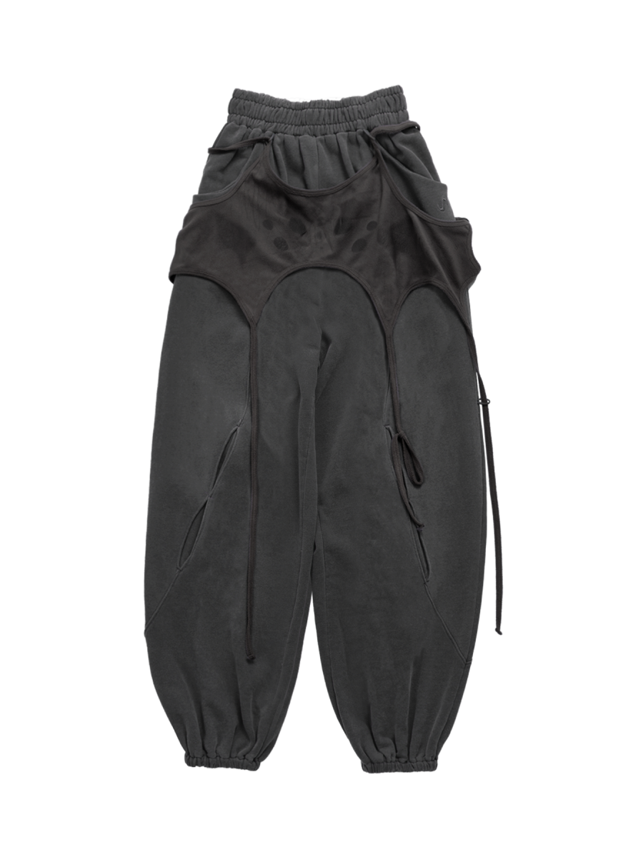 [OJOS] Pigment apron set-up pants / Charcoal