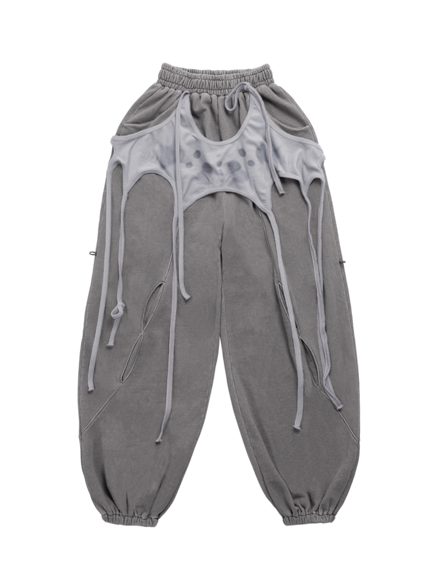 [OJOS] Pigment apron set-up pants / Grey