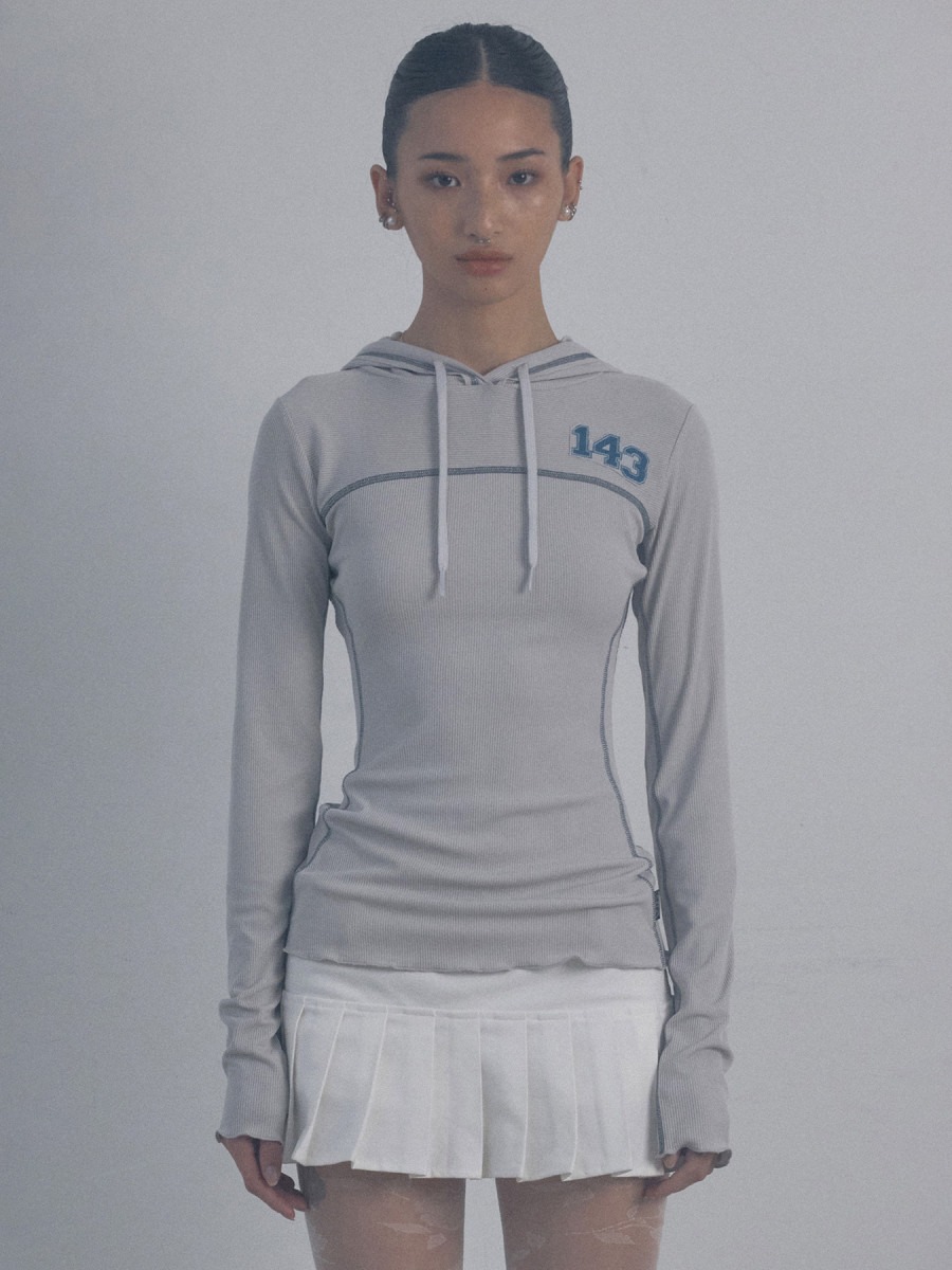 [SCULPTOR] ILY Numbering Hoodie -  Ice Gray