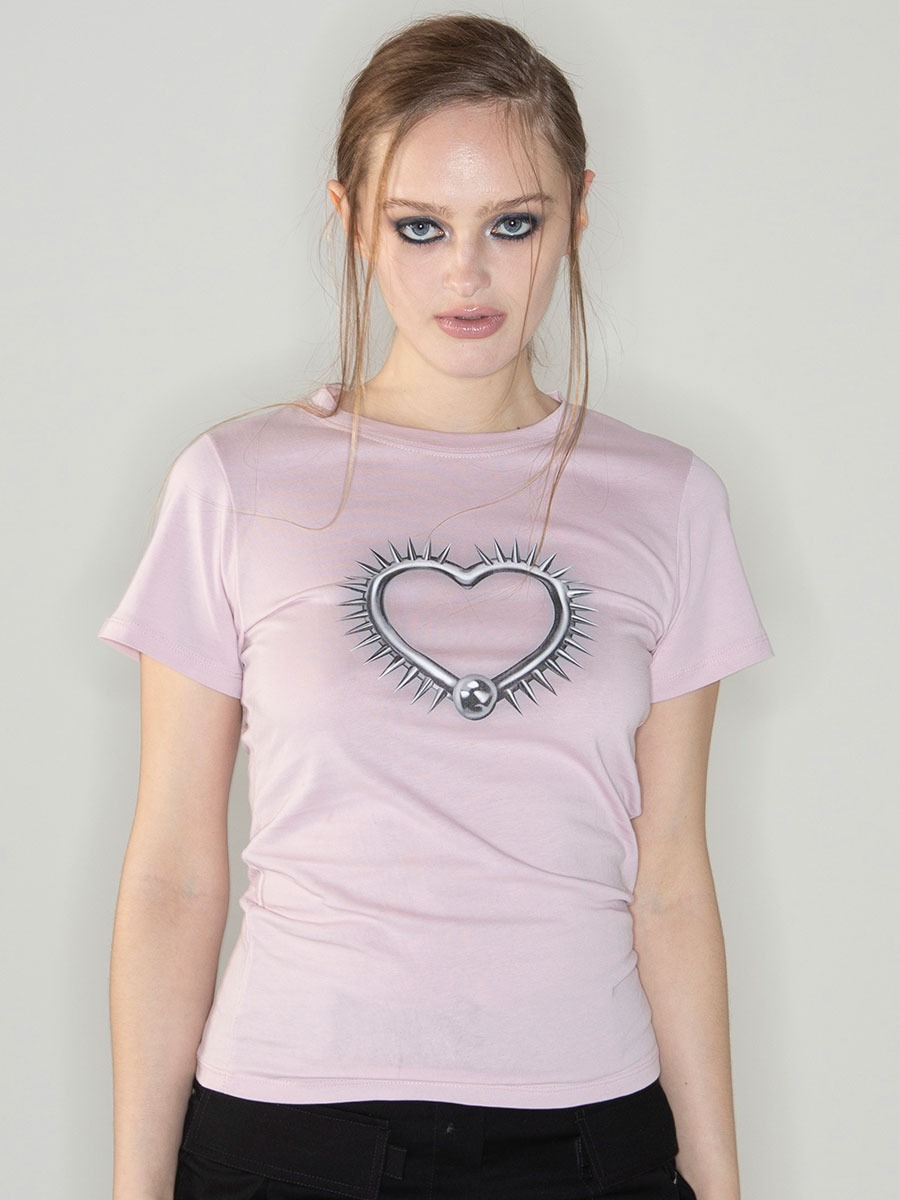 [2000 ARCHIVES] SPIKE HEART T SHIRTS - PINK
