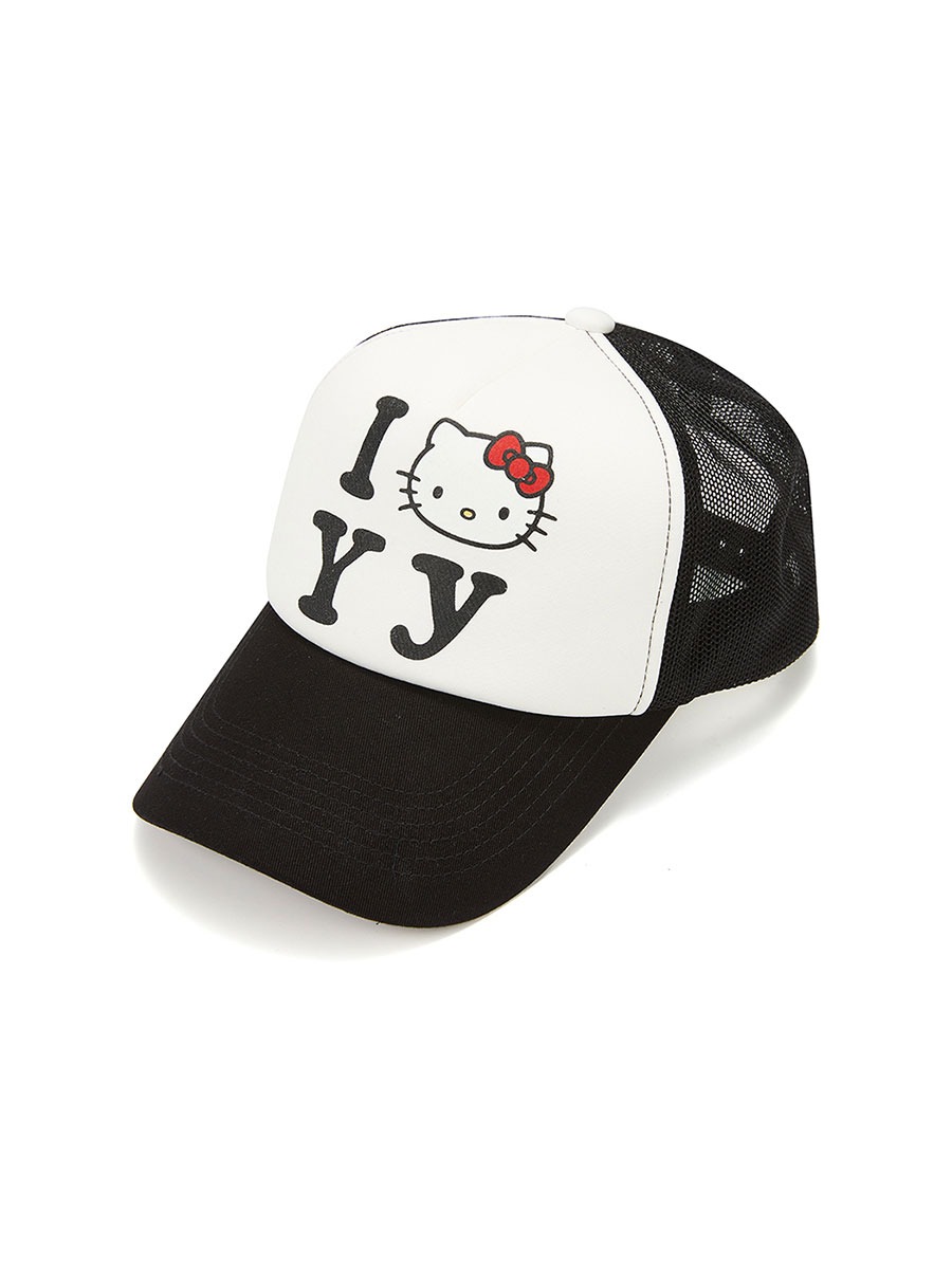 [OPEN YY] HELLO KITTY X YY TRUCKER CAP - BLACK