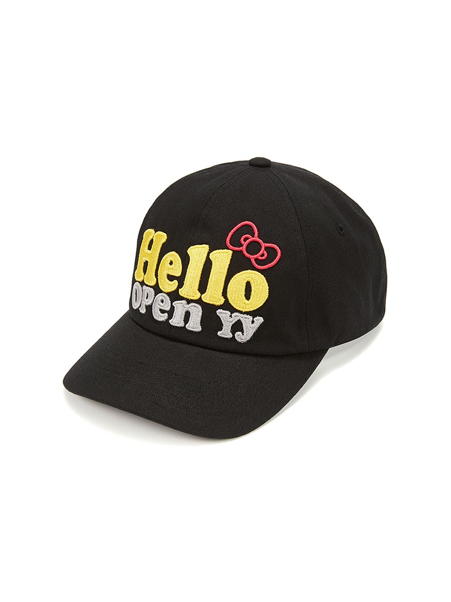 [OPEN YY] HELLO KITTY X YY HELLO BALL CAP - BLACK