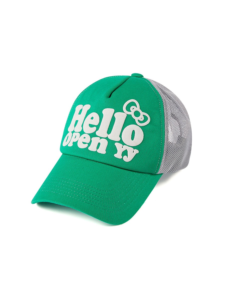 [OPEN YY] HELLO KITTY X YY HELLO TRUCKER CAP - GREEN
